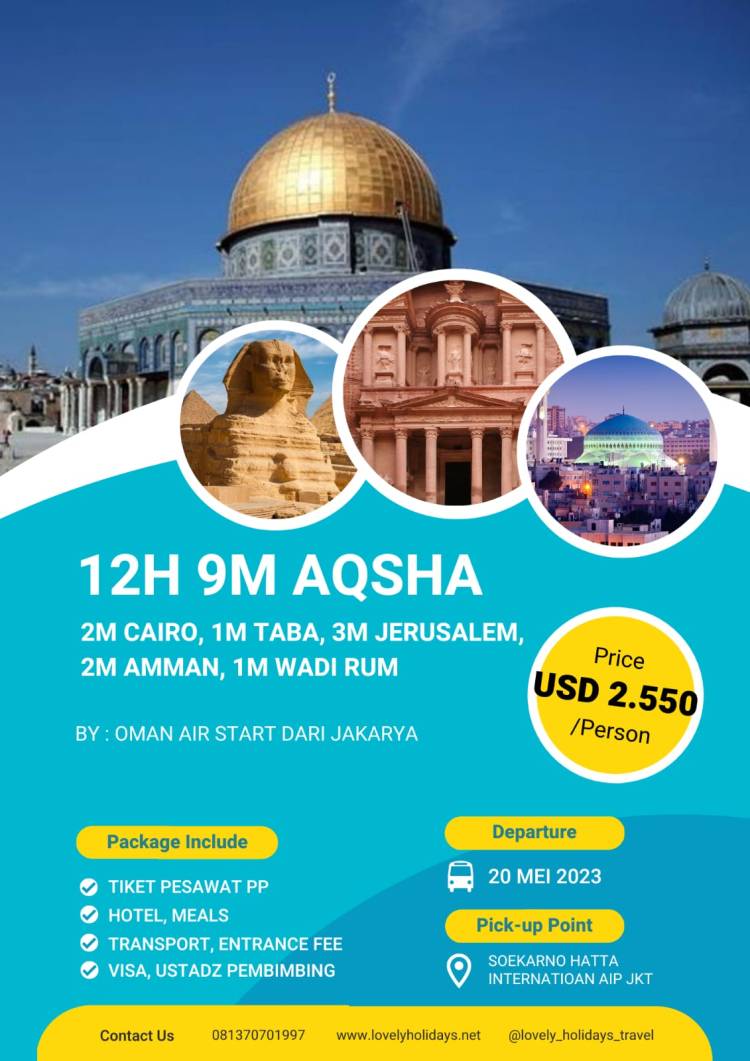 12H/9M TOUR MESIR - PALESTINA – JORDAN