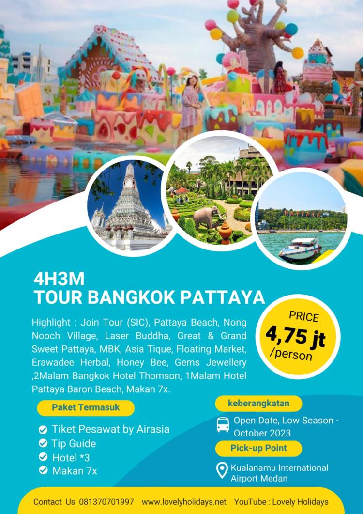 4H3M  TOUR BANGKOK PATTAYA PROMO 